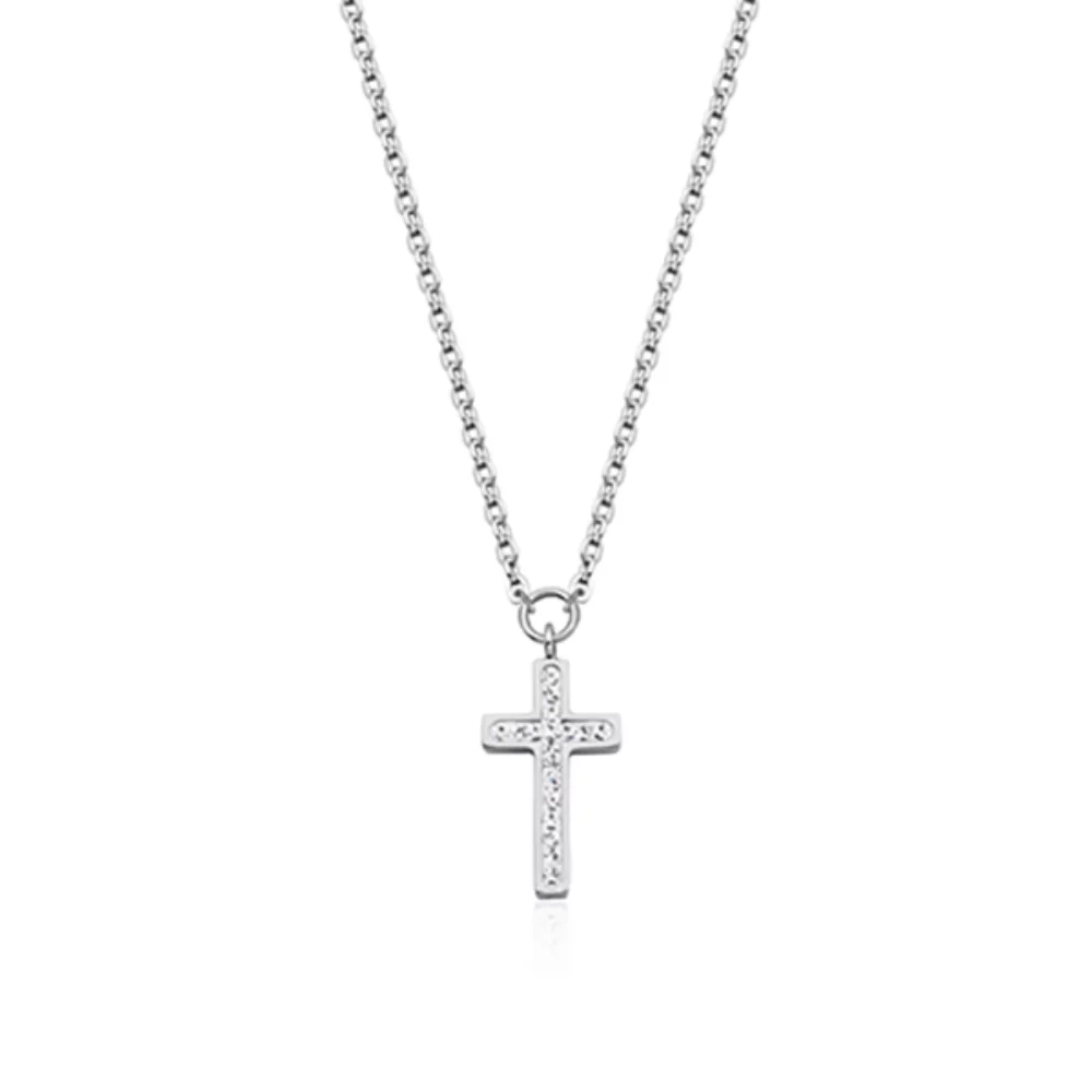 CJ Steelx Cross Necklace - Silver
