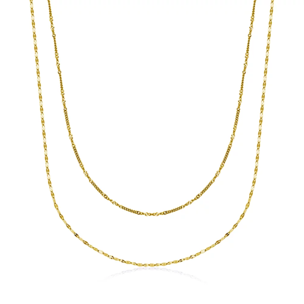 CJ Steelx Layered Chain Necklace - Gold