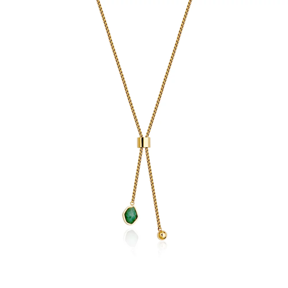 CJ Steelx Aventurine Bolo Necklace - Gold