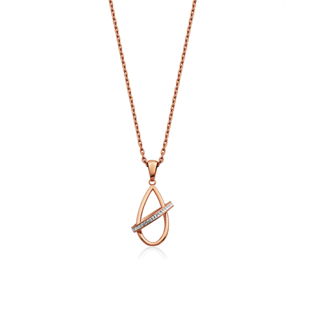 CJ Steelx "Orbit" Crystal Necklace - Rose Gold