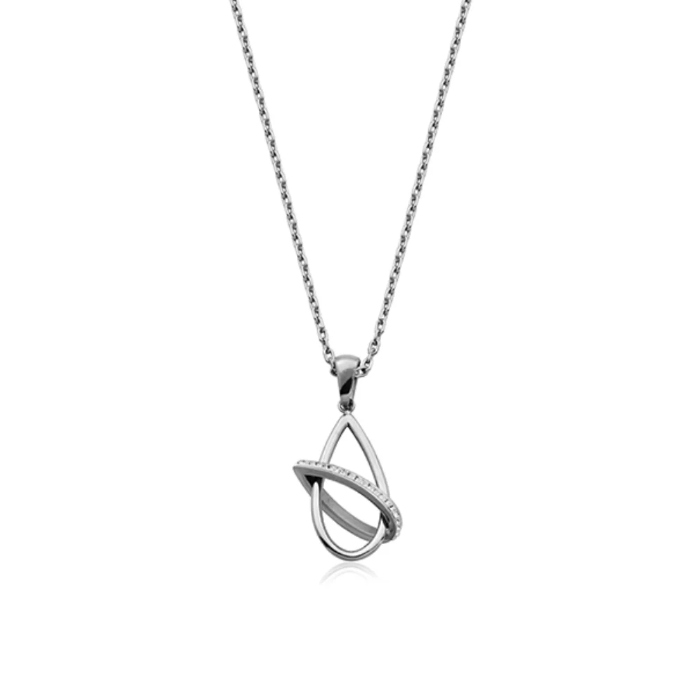 CJ Steelx "Orbit" Crystal Necklace - Silver