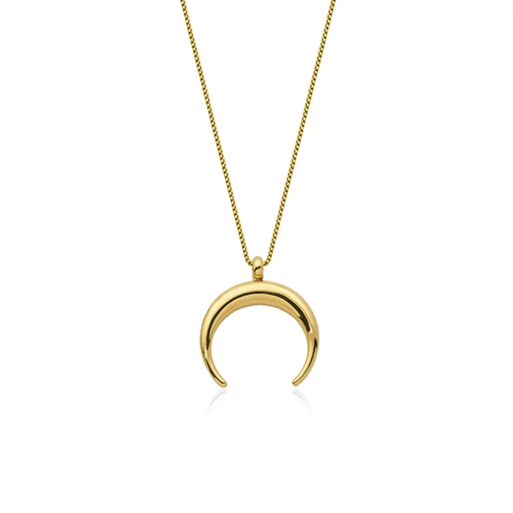 CJ Steelx Crescent Moon Necklace - Gold