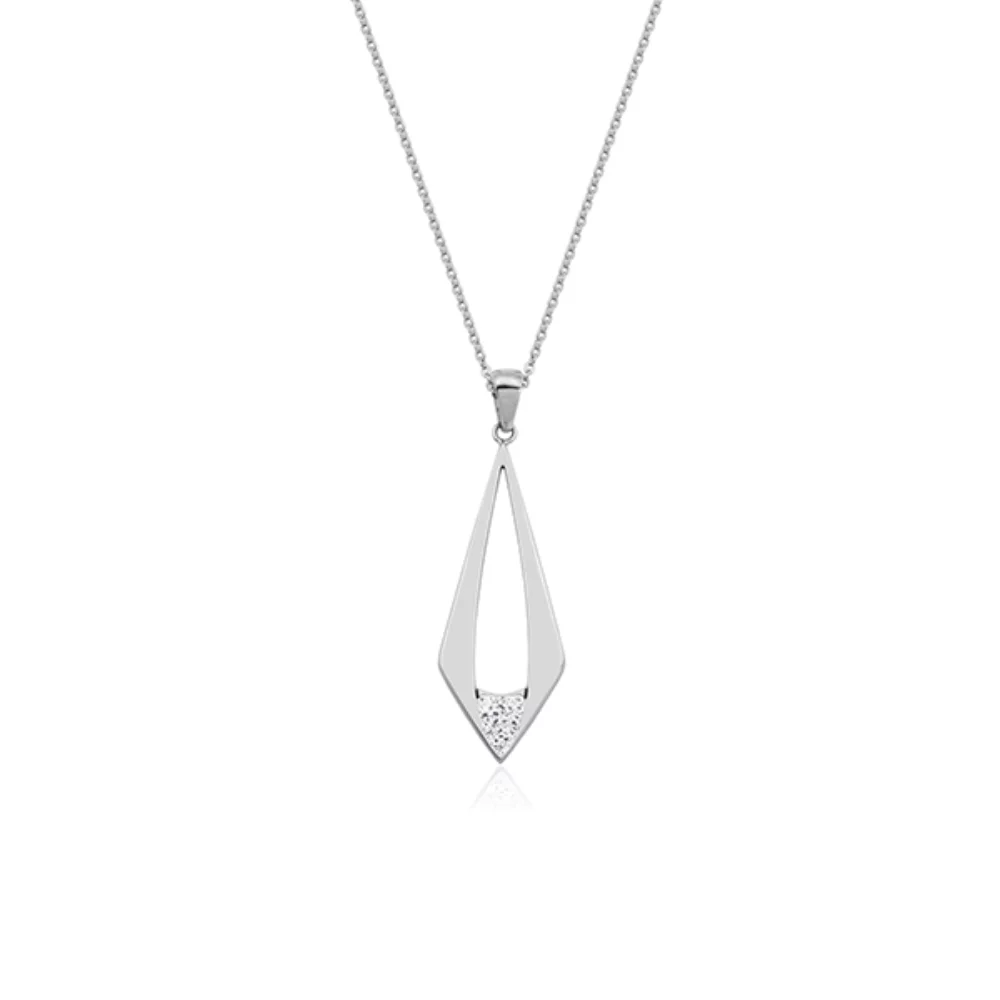 CJ Steelx Diamond Shaped Necklace - Silver