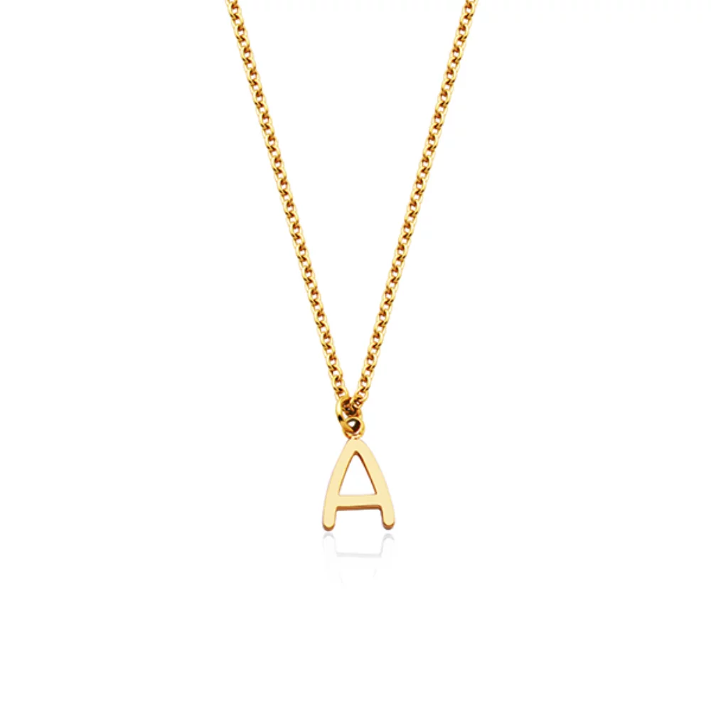 CJ Steelx Carded Letter "A" Necklace - Gold