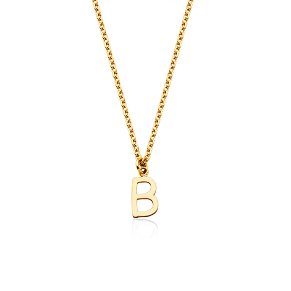 CJ Steelx Carded Letter "B" Necklace - Gold