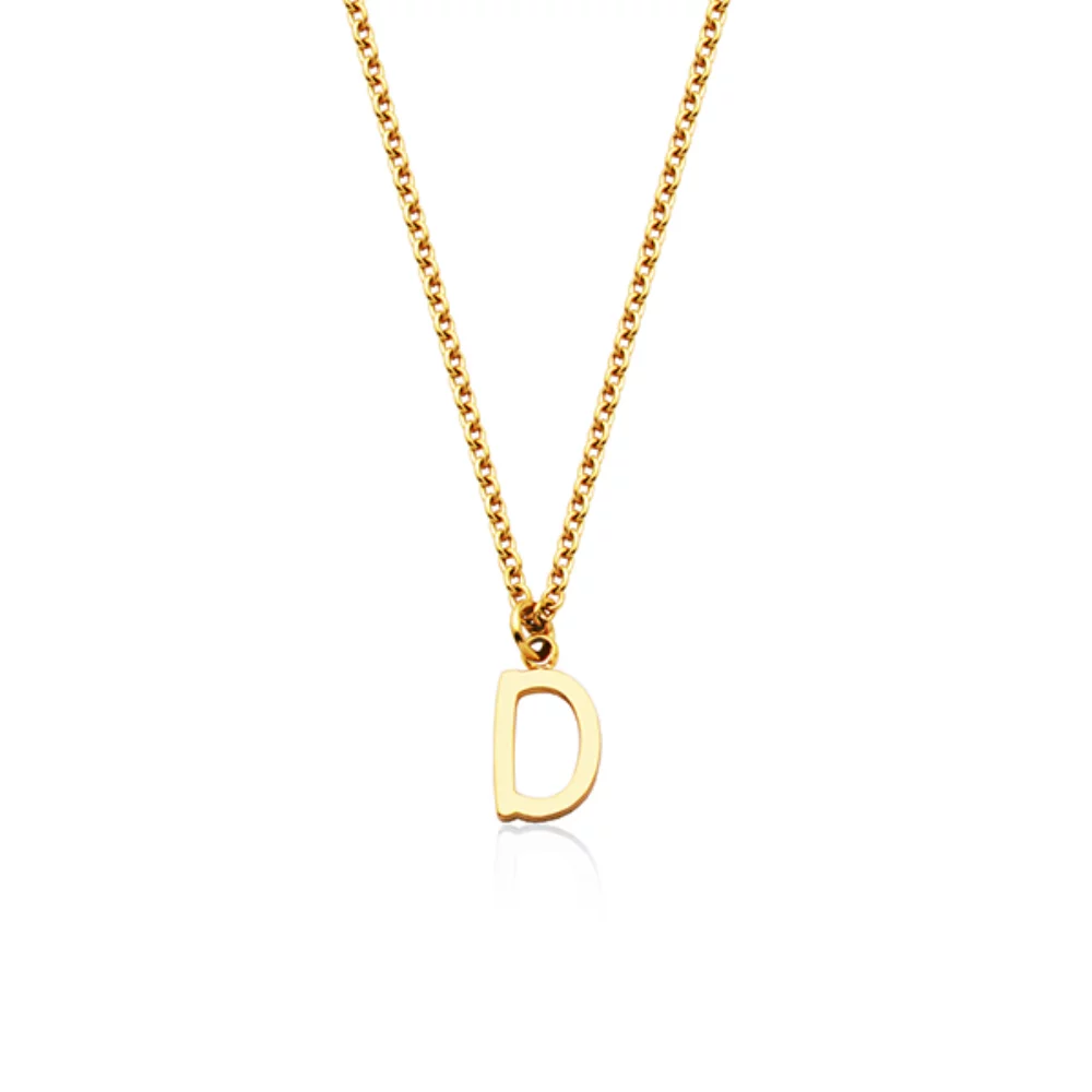CJ Steelx Carded Letter "D" Necklace - Gold