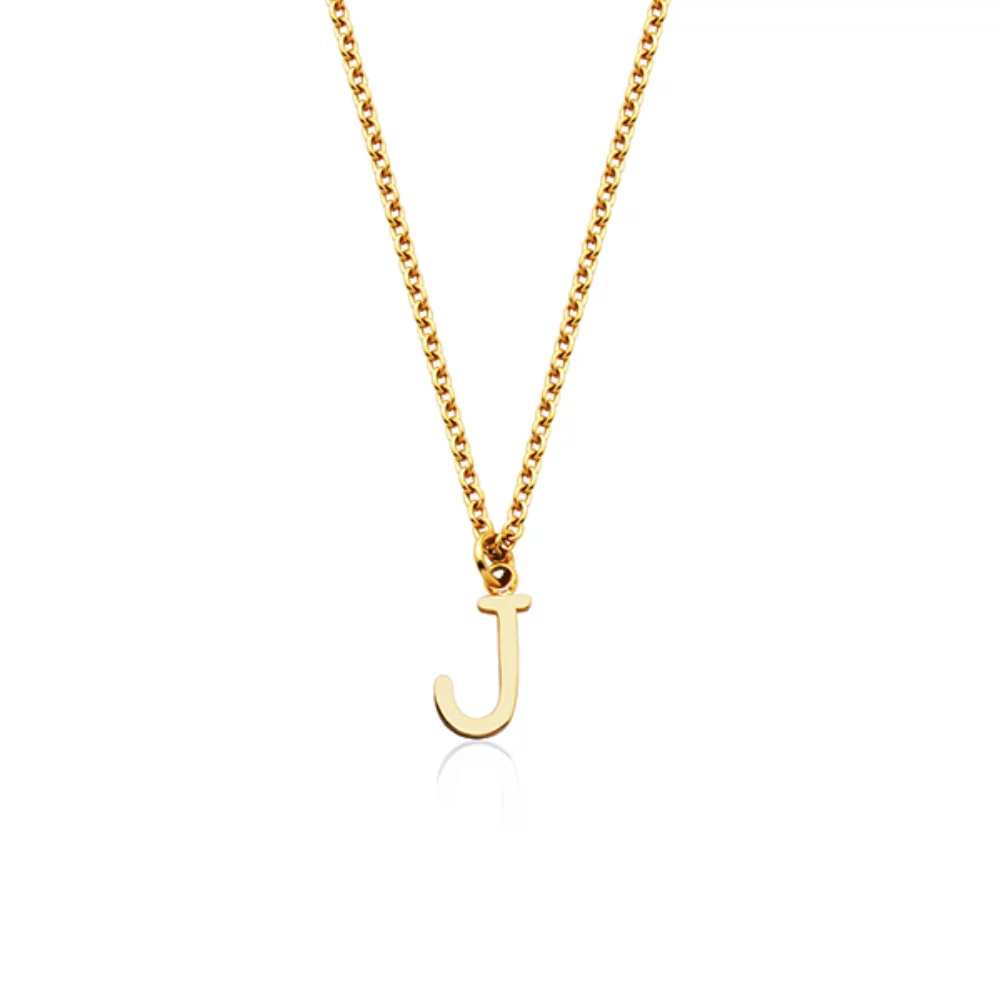 CJ Steelx Carded Letter "J" Necklace - Gold