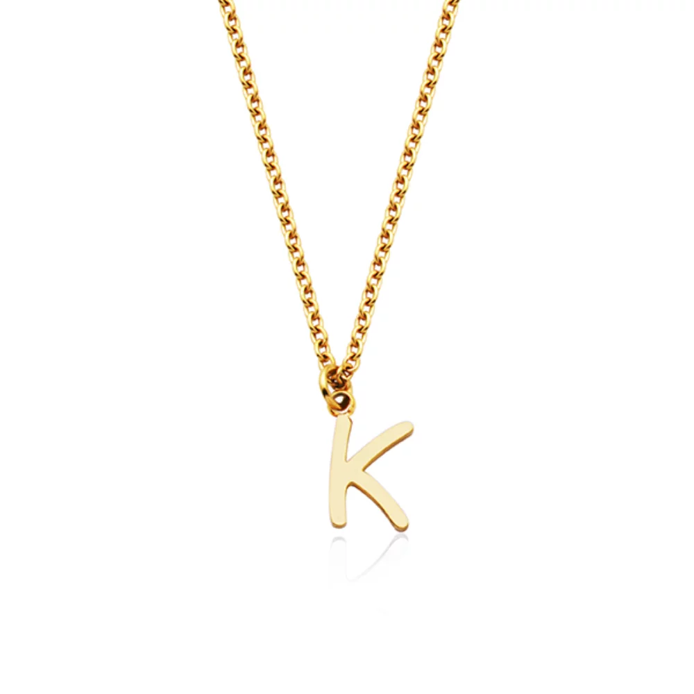CJ Steelx Carded Letter "K" Necklace - Gold