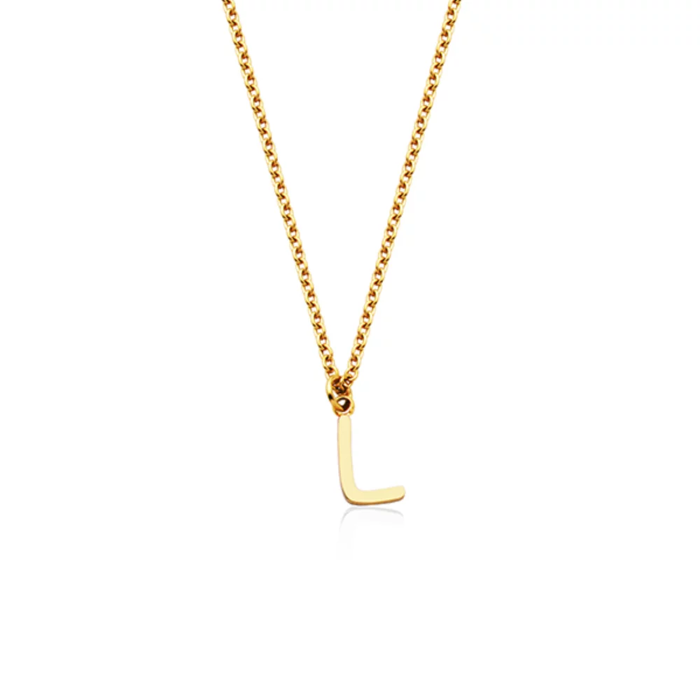 CJ Steelx Carded Letter "L" Necklace - Gold