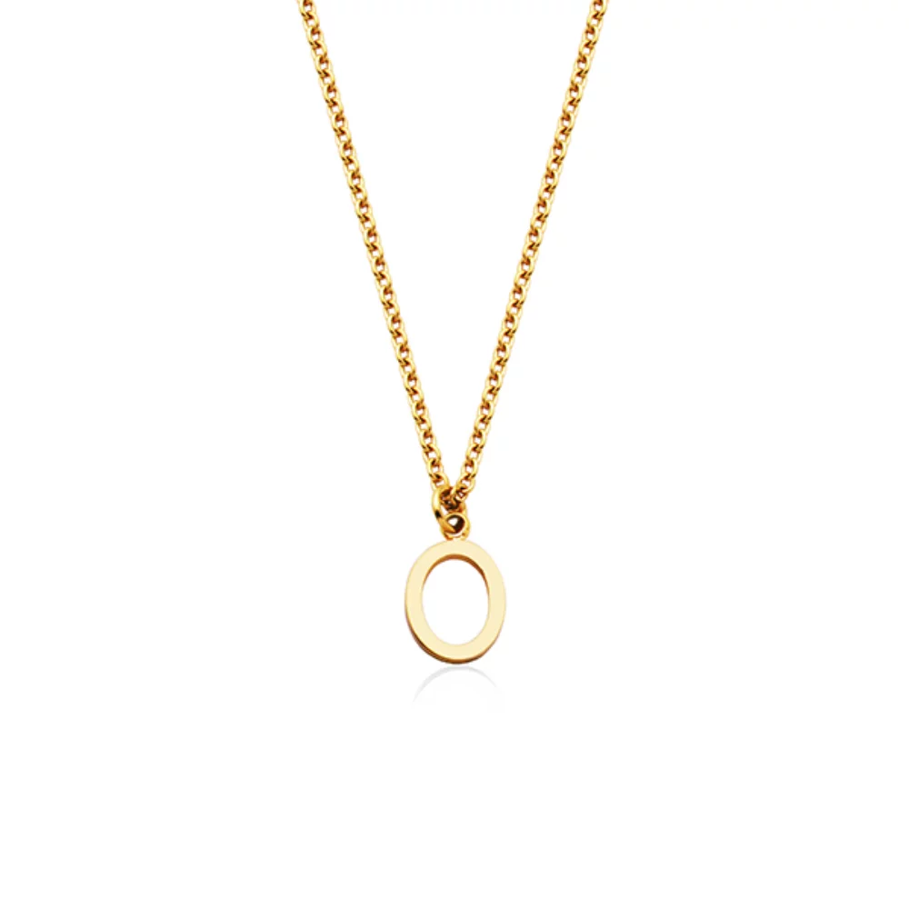 Collier avec pendentif en forme de lettre "O" en acier CJ Steelx - Or