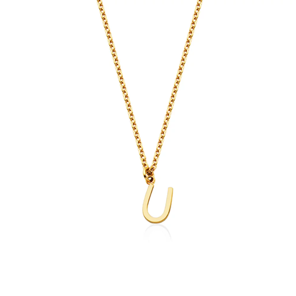 Collier avec pendentif en forme de lettre "U" de CJ Steelx - Or