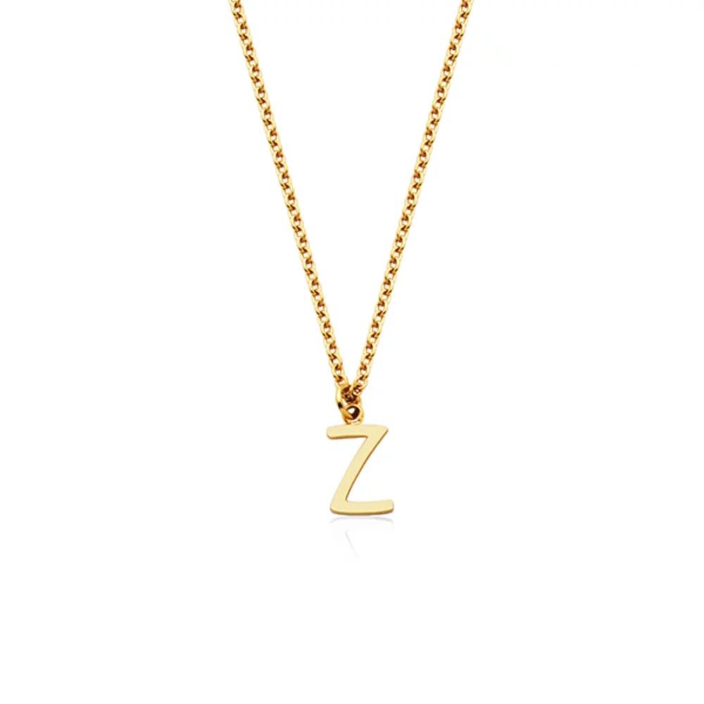 CJ Steelx Carded Letter "Z" Necklace - Gold