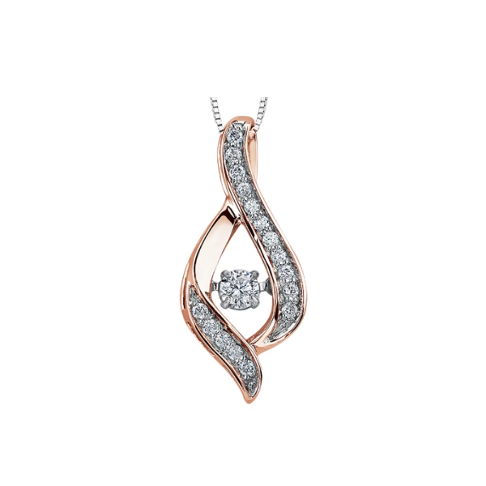 Diamond Swirl Pendant in 10K Rose Gold (0.25 CT T.W.)