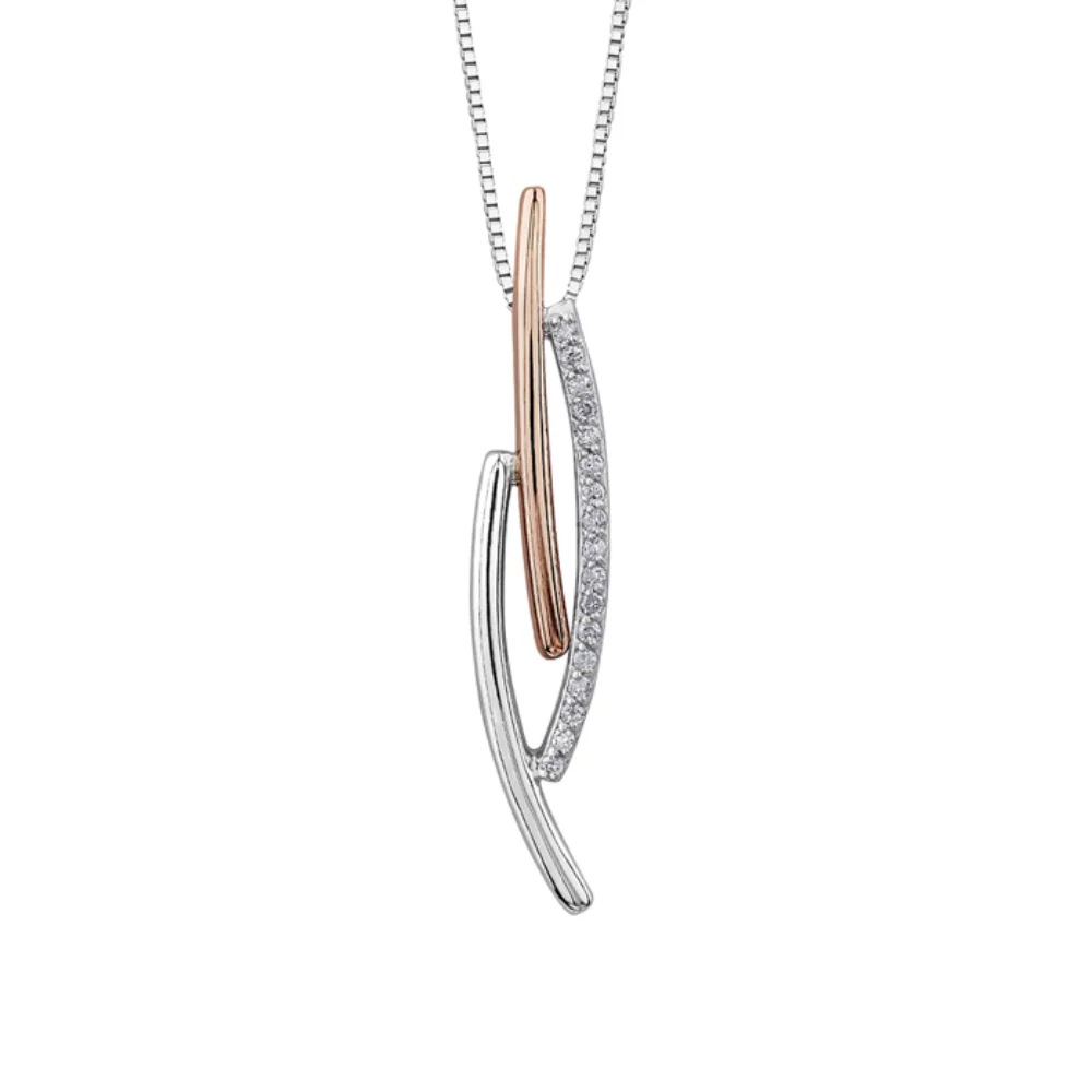 Diamond Pendant in Two-Tone Gold (0.07 CT TW)