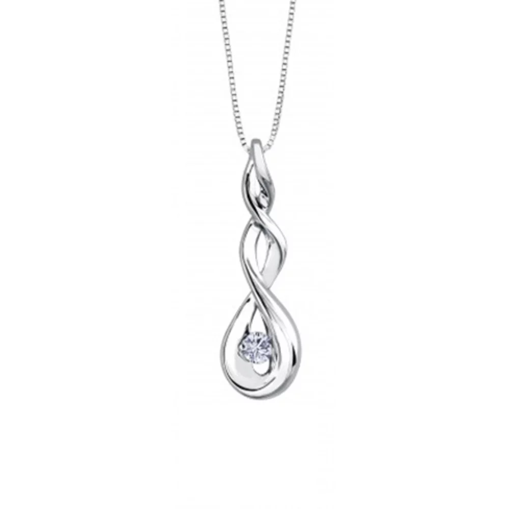 Canadian Diamond Infinity Pendant in 10K White Gold (0.12 CT.)