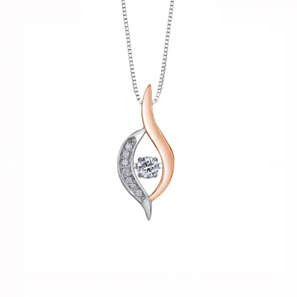 Diamond Swirl Pendant in 10K Rose & White Gold (0.1 CT T.W.)