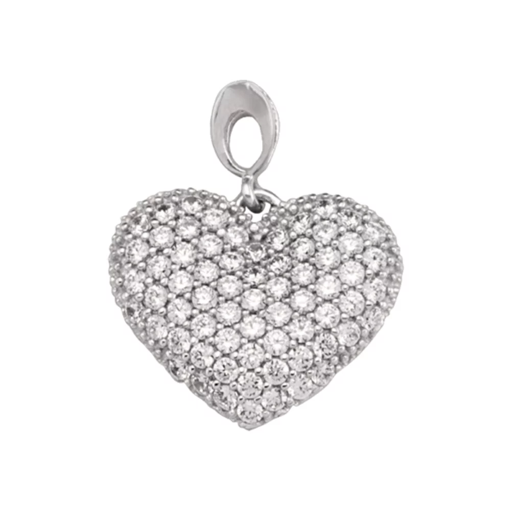10K white gold fashion Pendants - Heart