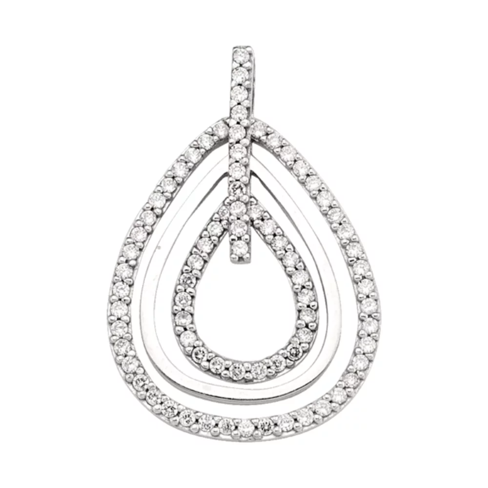 Pendentifs de mode en or blanc 10 carats