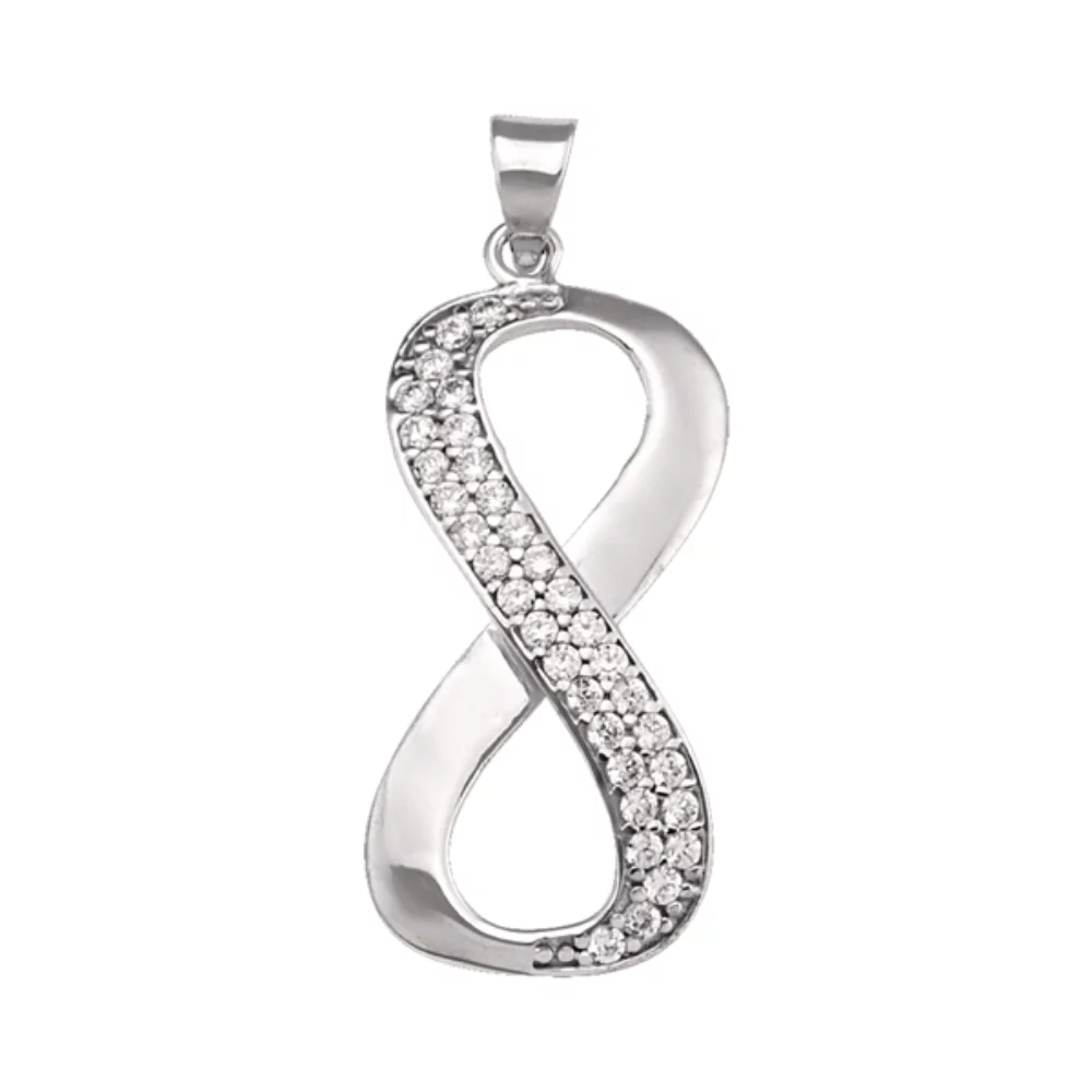 10K white gold CZ fashion Pendants - Infinite Love