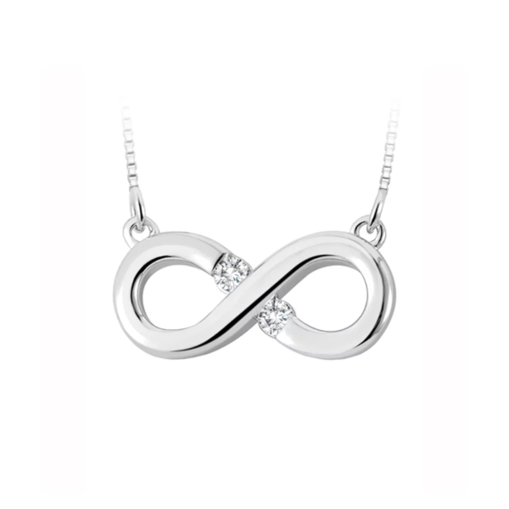 Collier en diamant canadien Infinity en or blanc 10 carats (0,08 CT TW)
