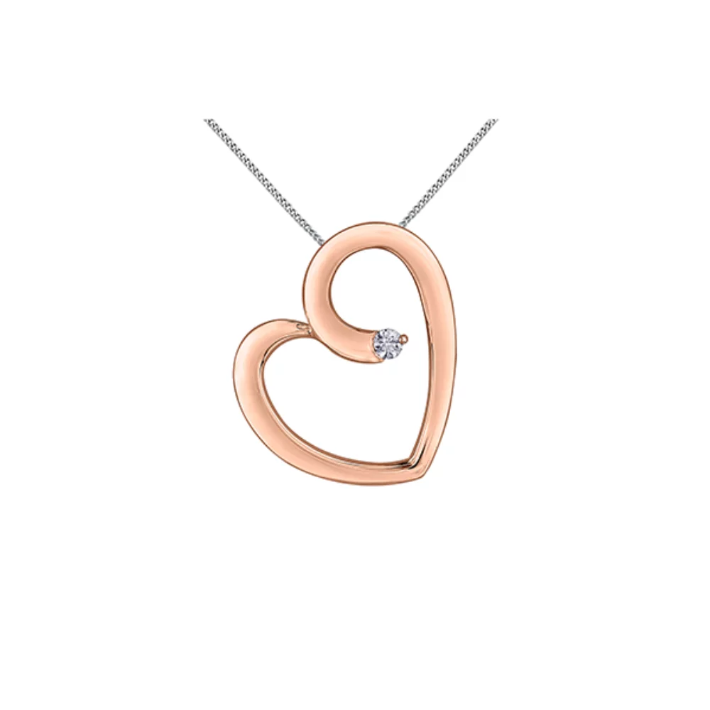 Diamond Pendant in 10K Rose Gold (0.05 CT. T.W.) - Rose Gold