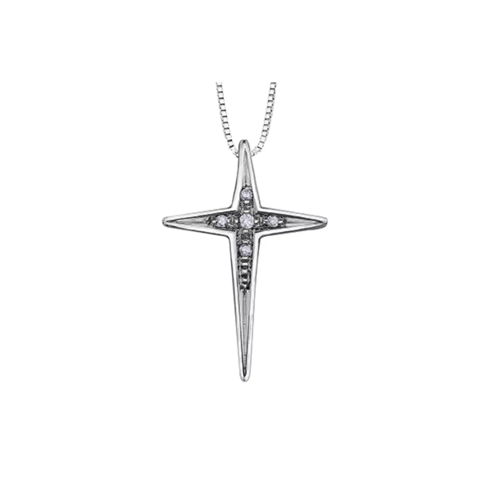 Diamond Pendant in 10K White Gold (0.006-0.016 CT. T.W.) - Silver