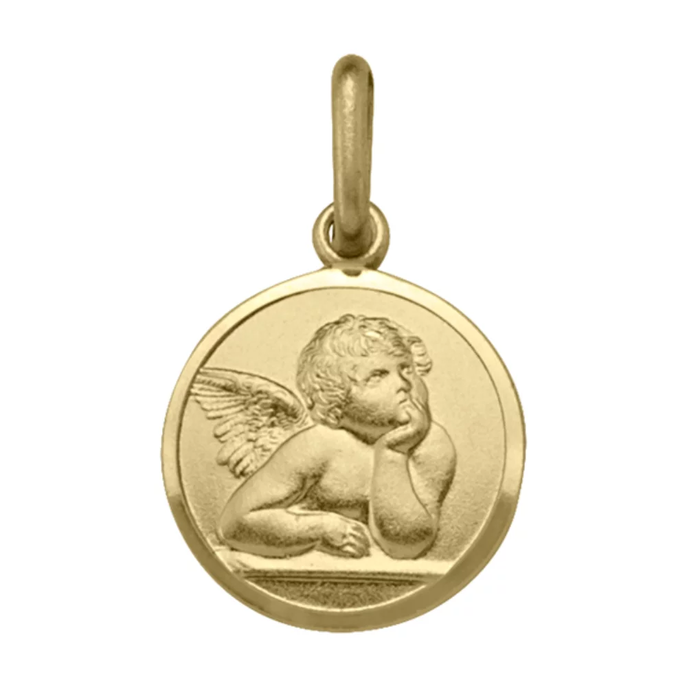 14K Yellow Gold Thinking Angel Pendants - 1.3gm