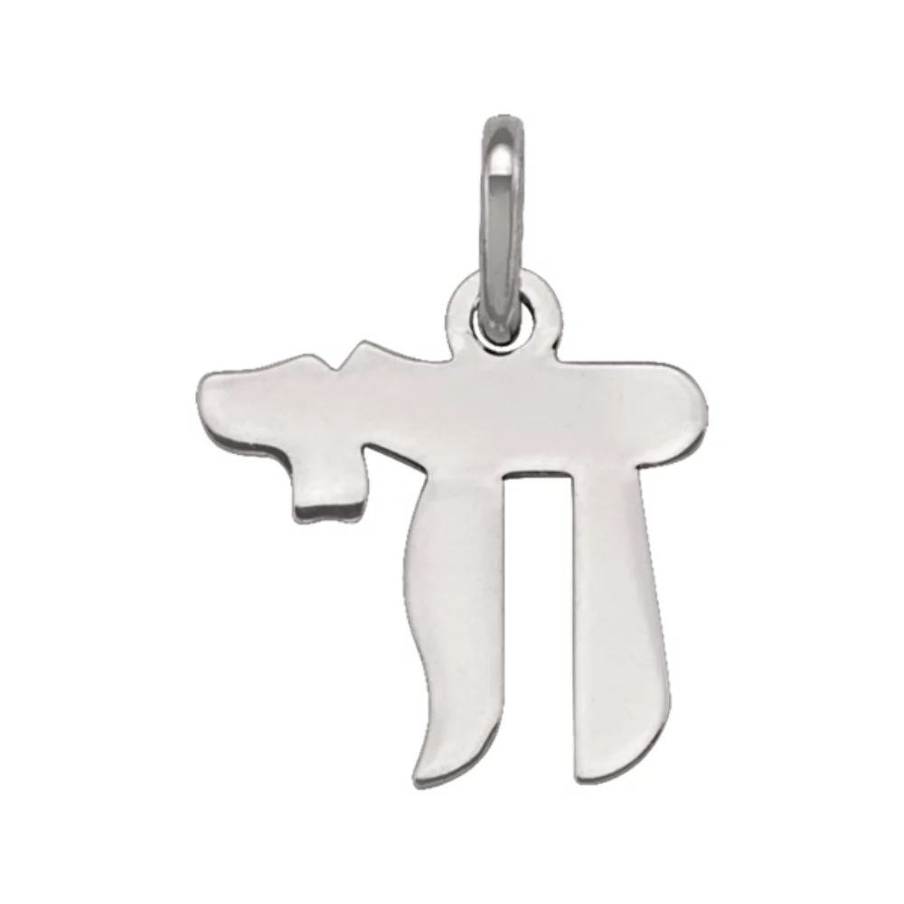 Pendentifs Chai en or blanc 14 carats