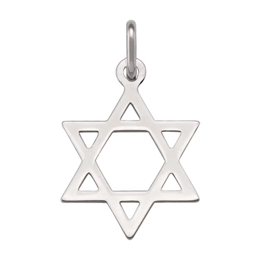 14K White Gold Star of David Pendants - 1.2gm