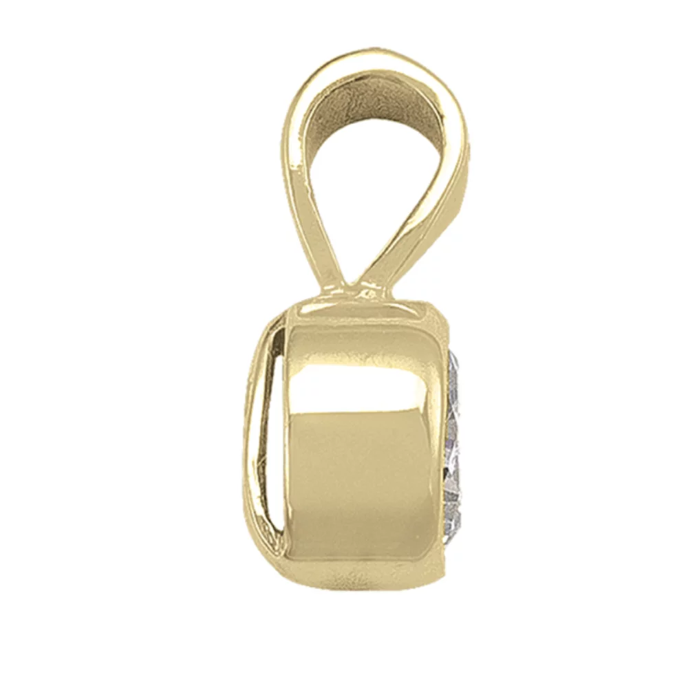 Pendentifs en zircone cubique ronde en or 10 carats - 1,0 g