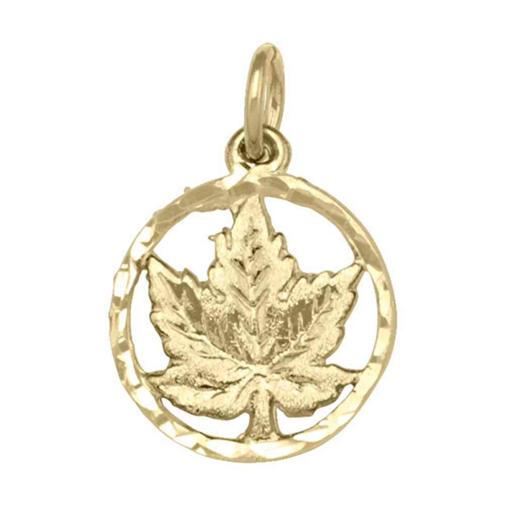 10K gold charm - Maple Leaf