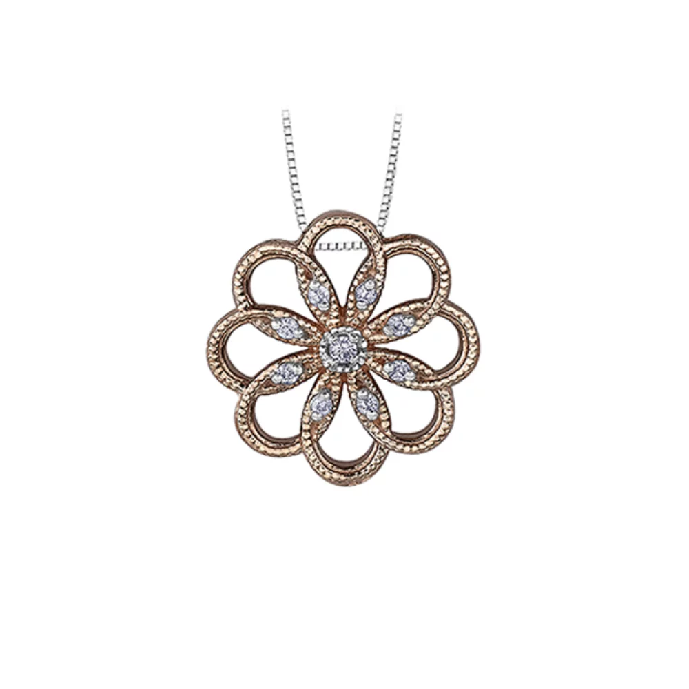 Diamond Pendant in 10K (0.01 and 0.04 CT. T.W.) - Rose