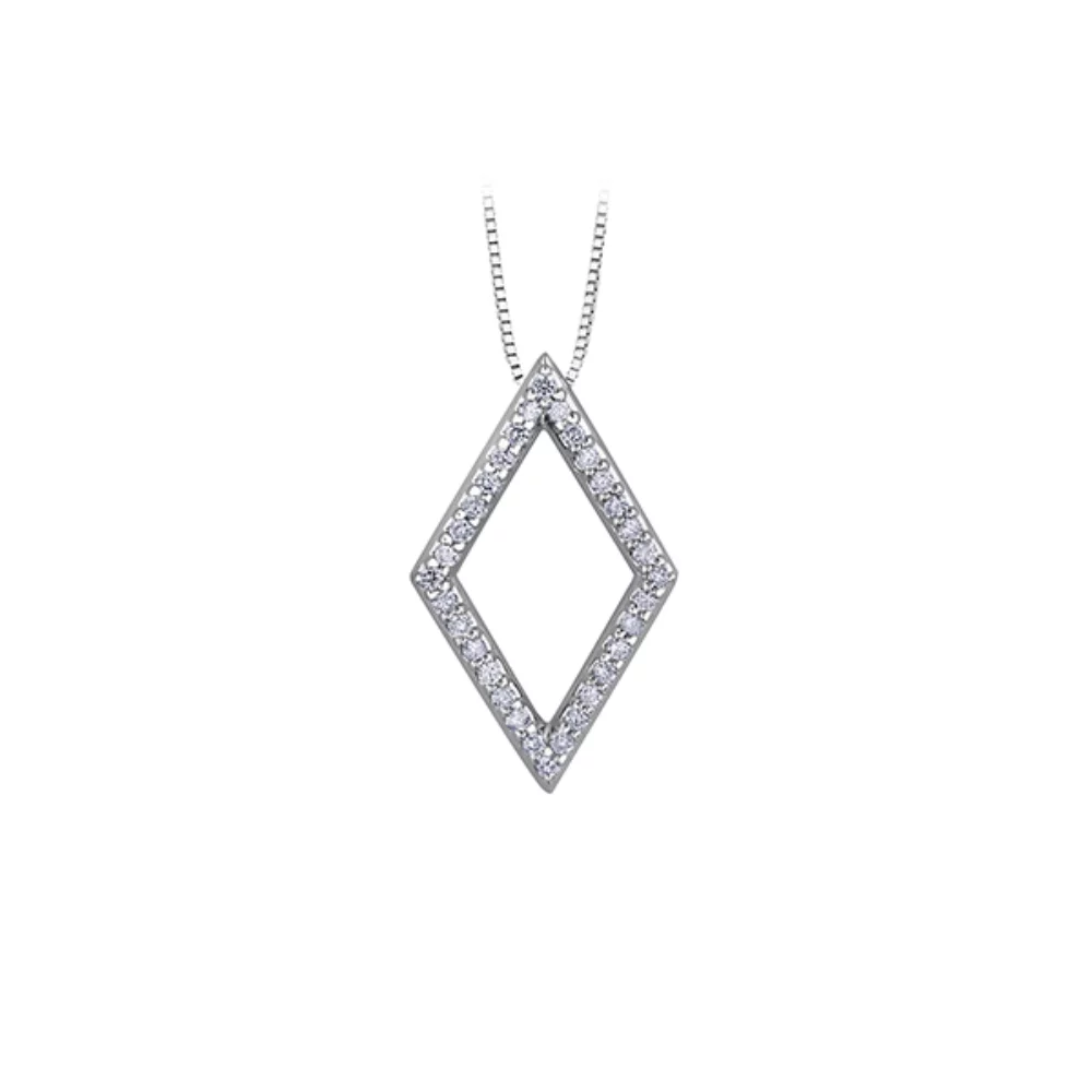Diamond Pendant in 10K White Gold (0.16 CT. T.W.) - Silver