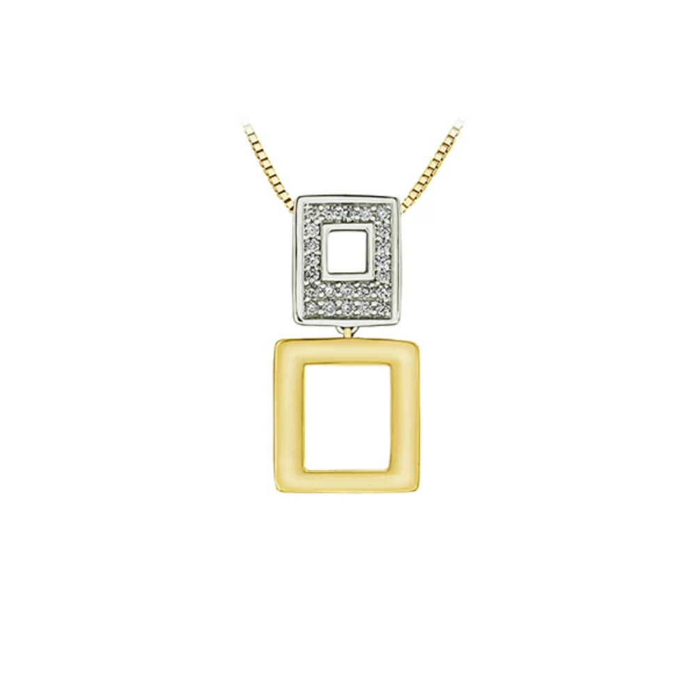 Diamond Pendant in 10K Gold (0.15 CT. T.W.) - Silver and Gold