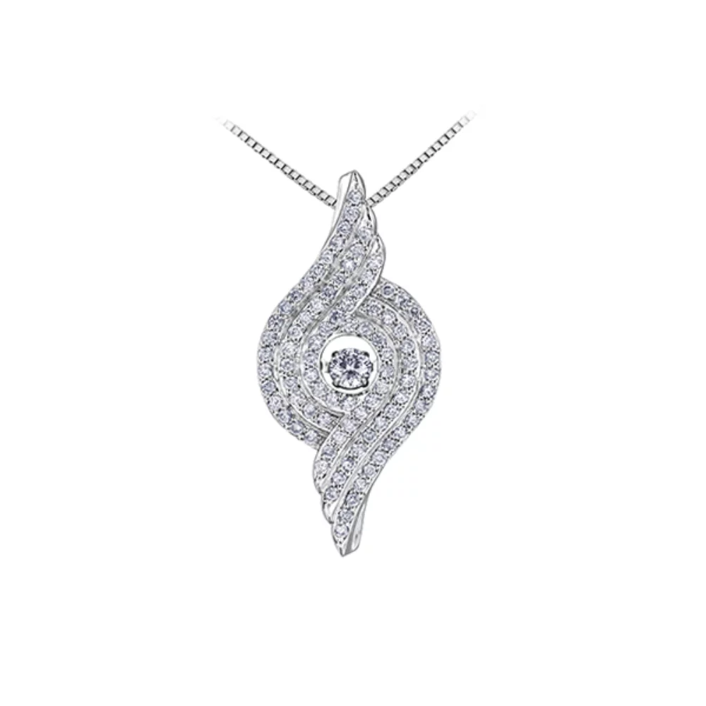 Diamond Pendant in 10K White Gold (0.1 & 0.44 CT. T.W.) - Silver