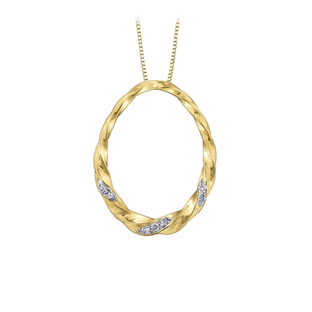 Diamond Pendant in 10K (0.018 and 0.022 CT. T.W.) - Gold