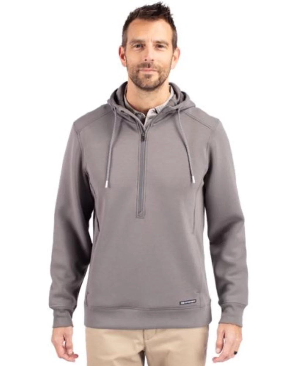 Cutter & Buck Roam Eco Half Zip Recycled Mens Hooded Pullover