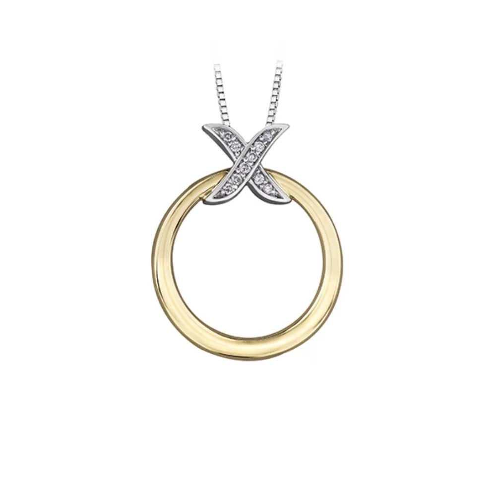Diamond Pendant in 10K (0.048 and 0.025 CT. T.W.) - Silver and Gold