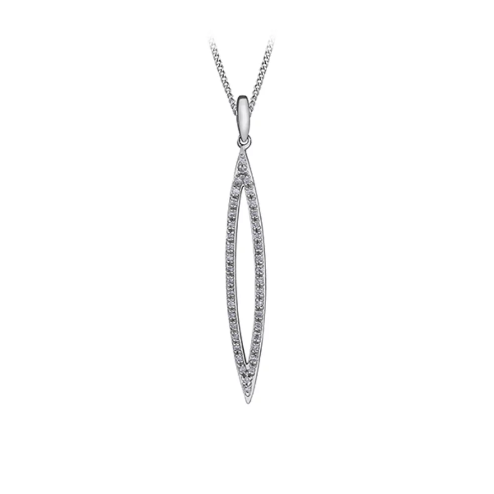 Pendentif en diamant en or 10 carats (0,1 CT. T.W.) - Argent