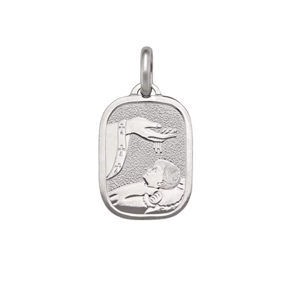 14K White Gold Baptism Pendants - 2.0 gm