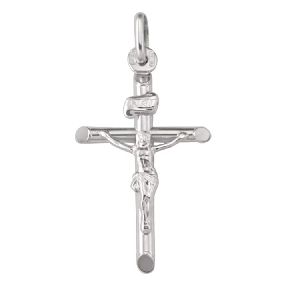 14K White Gold Crucifix Pendants - 1.1gm