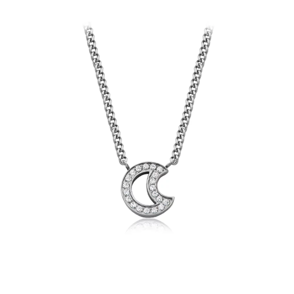Pendentif Mini Moon CJ Steelx avec CZ - Argent