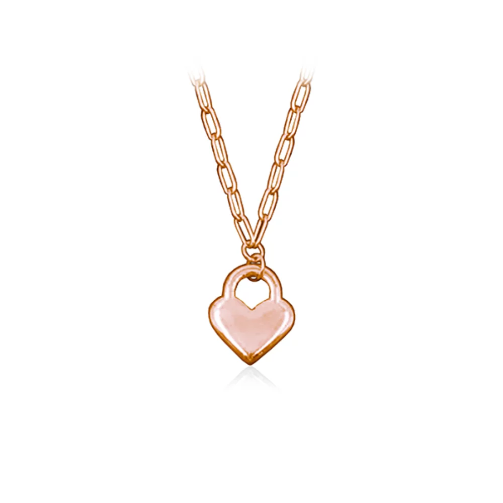 Pendentif en forme de cœur verrouillé CJ Steelx - Or rose