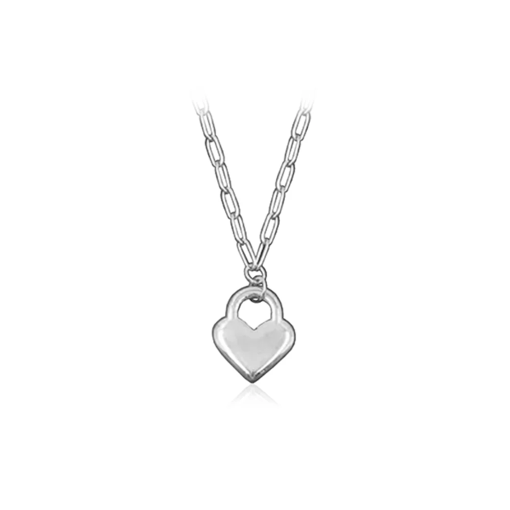 Pendentif en forme de cœur verrouillé CJ Steelx - Argent