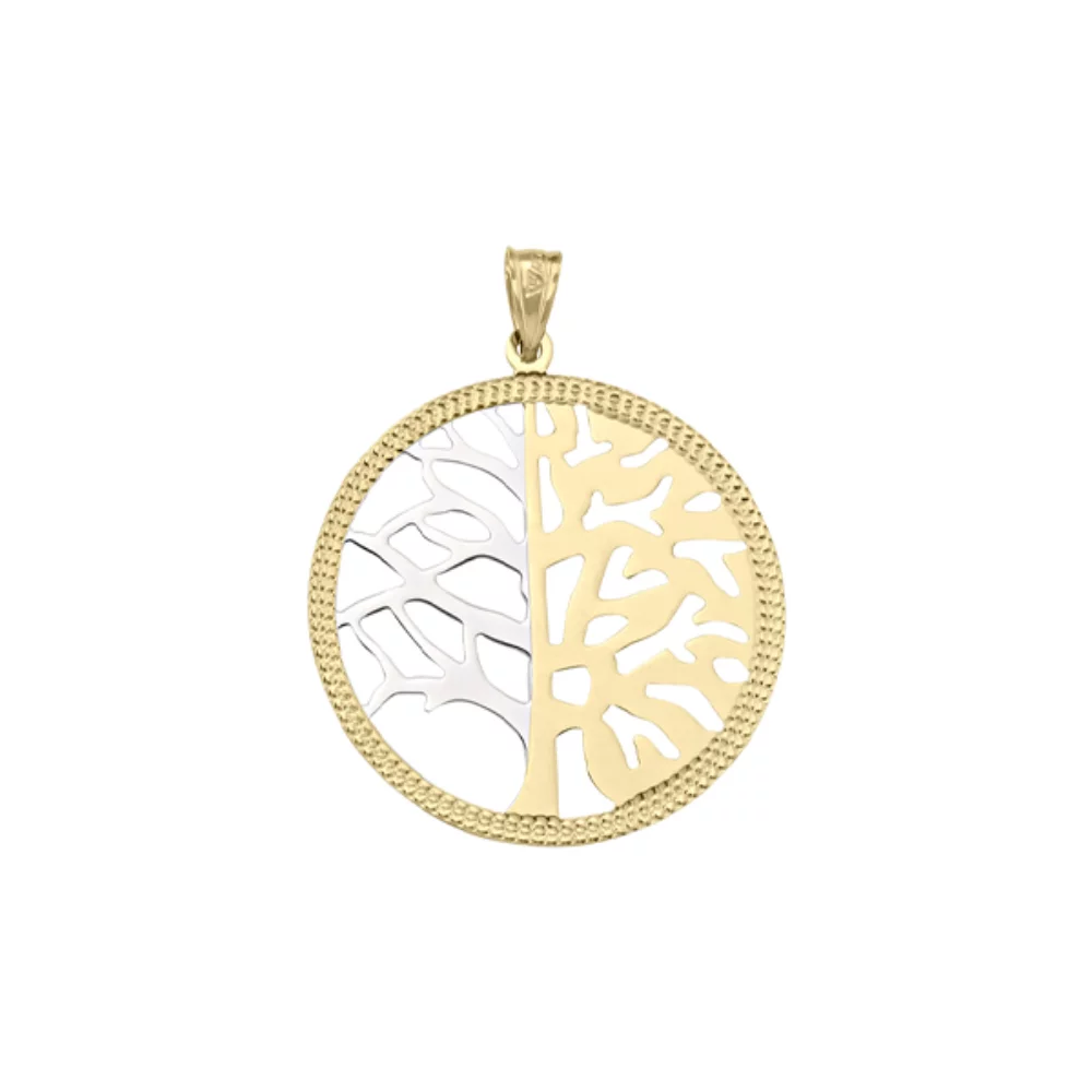 10K Gold and Silver Round Shaped Pendants