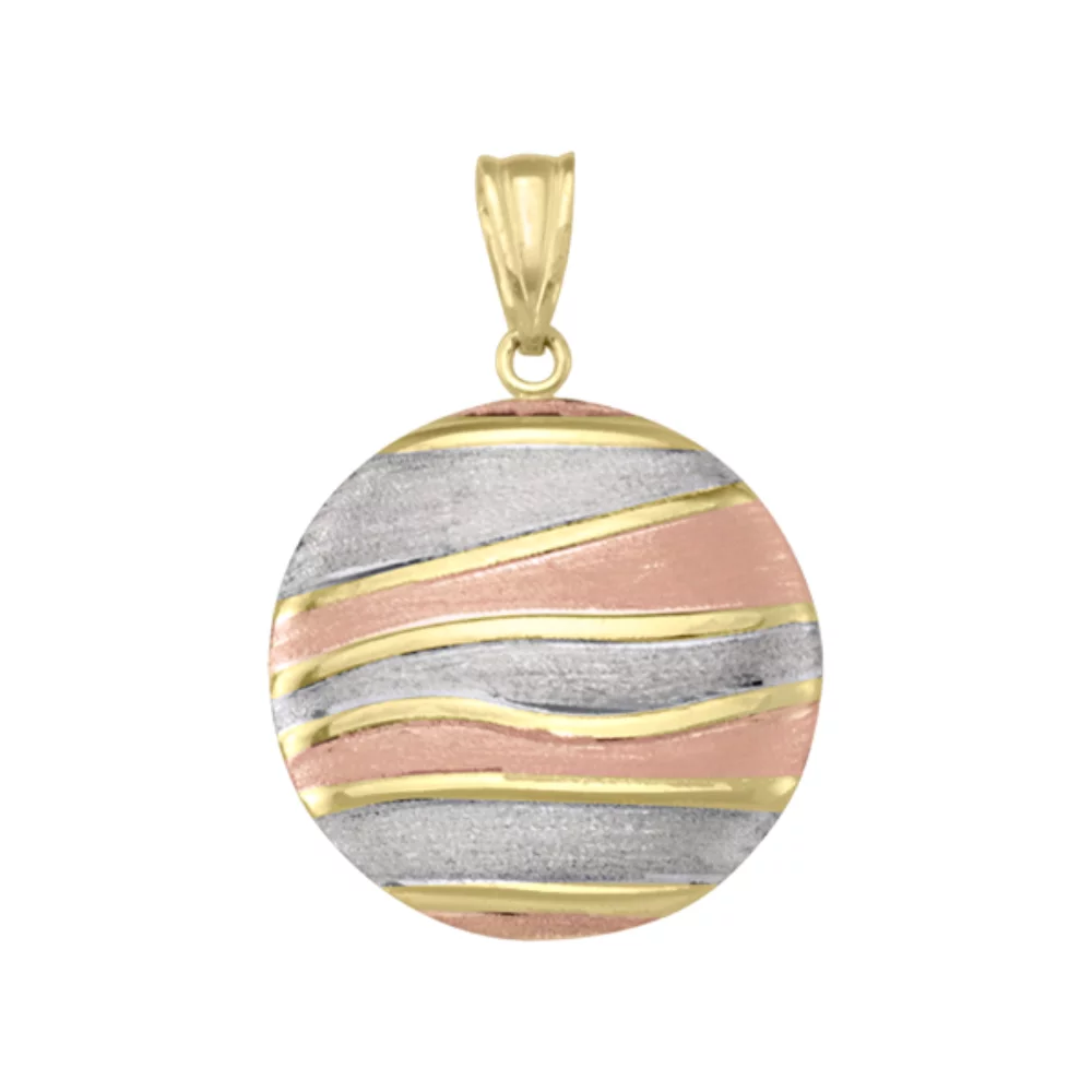 10K Dual Tone Wave Fashion Pendants