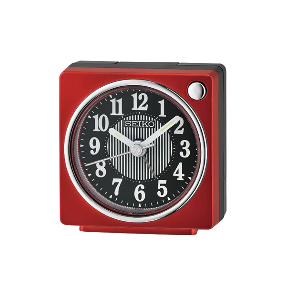 Seiko QHE197R Bedside Desk Alarm Clock - Red & Black