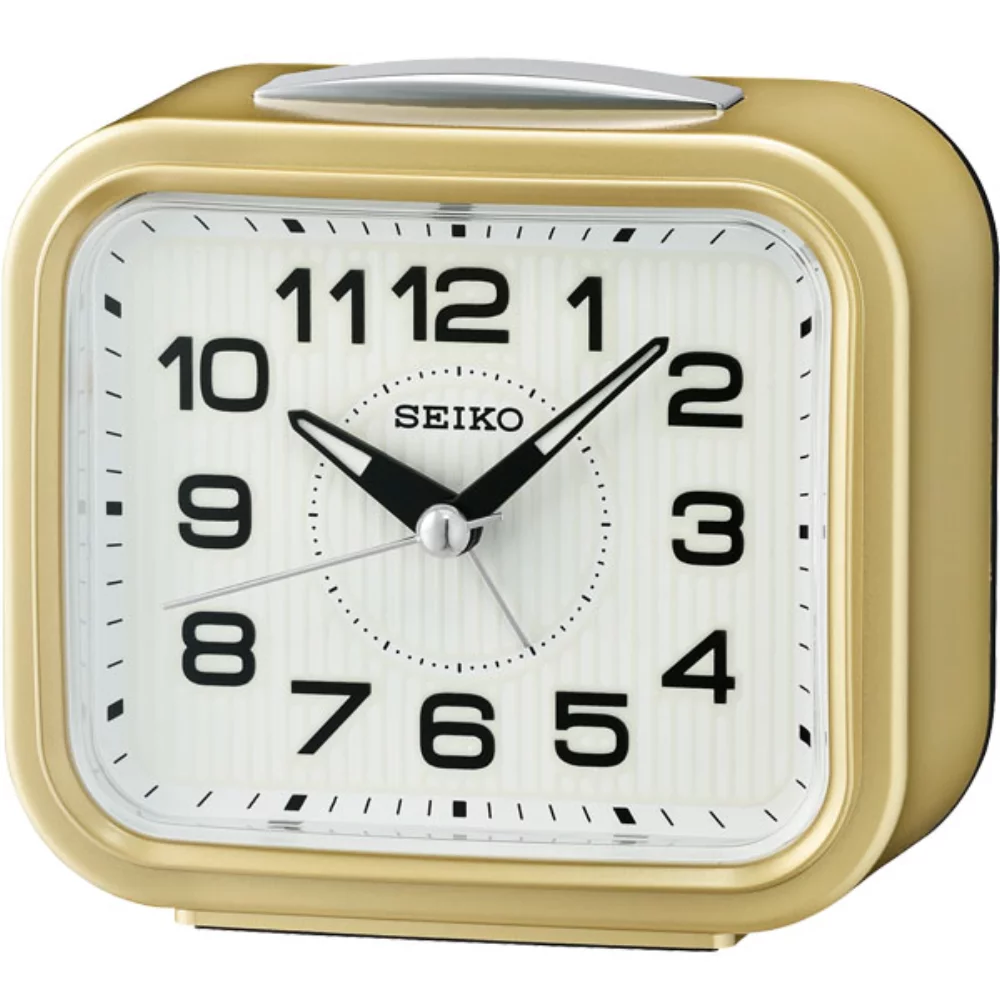Seiko QHK050G Bedside Alarm Clock - Gold