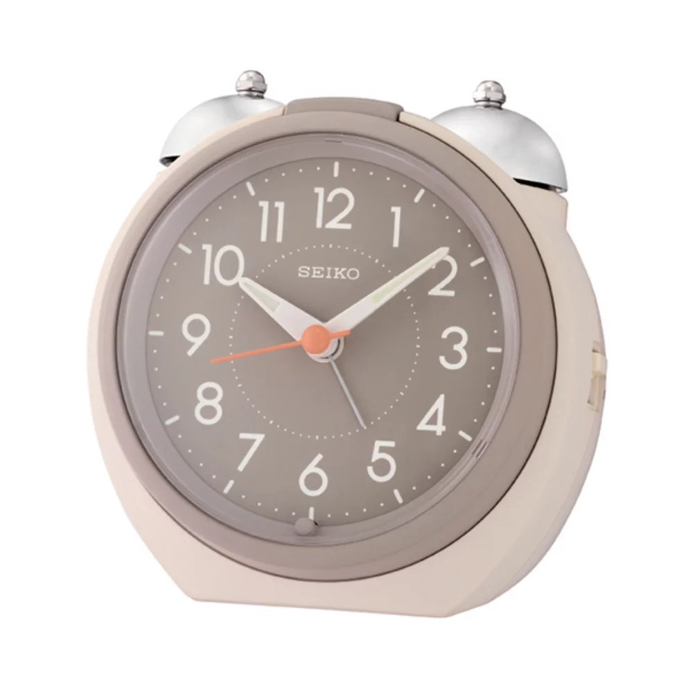 Seiko QHK054C Retro Desk Alarm Clock - Light Brown
