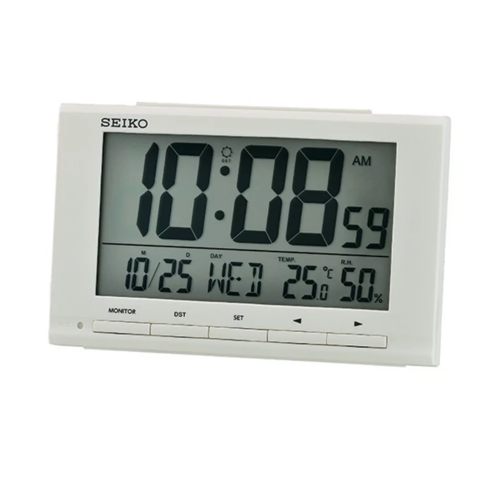 Horloge de bureau numérique Seiko QHL090W - Blanc